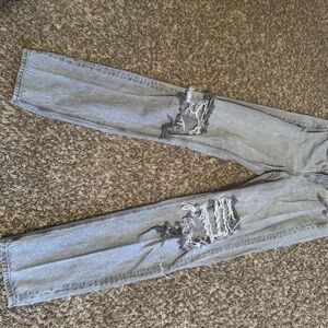 Distressed Light Black Jeans